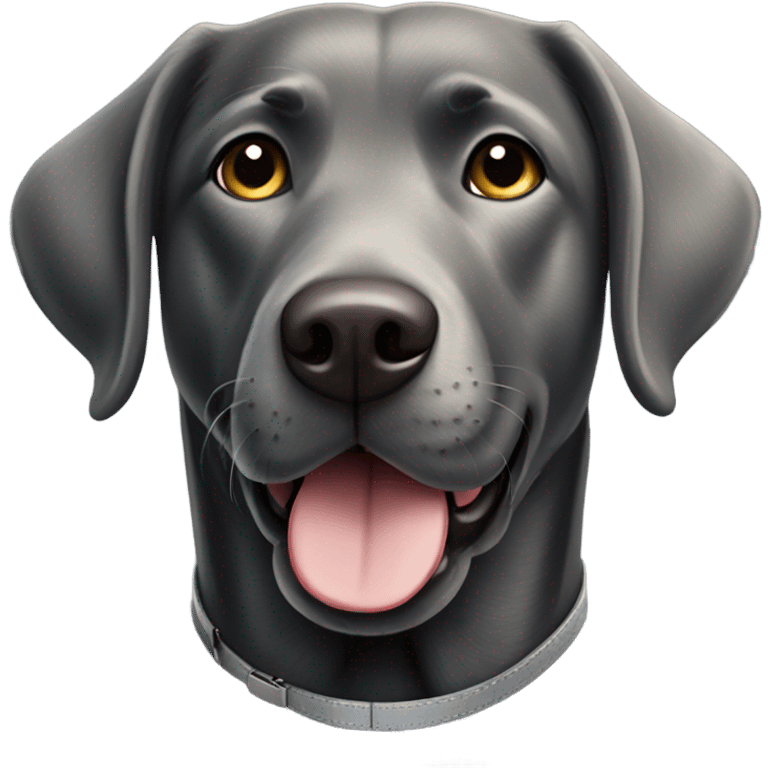 Black labrador with grey collar emoji