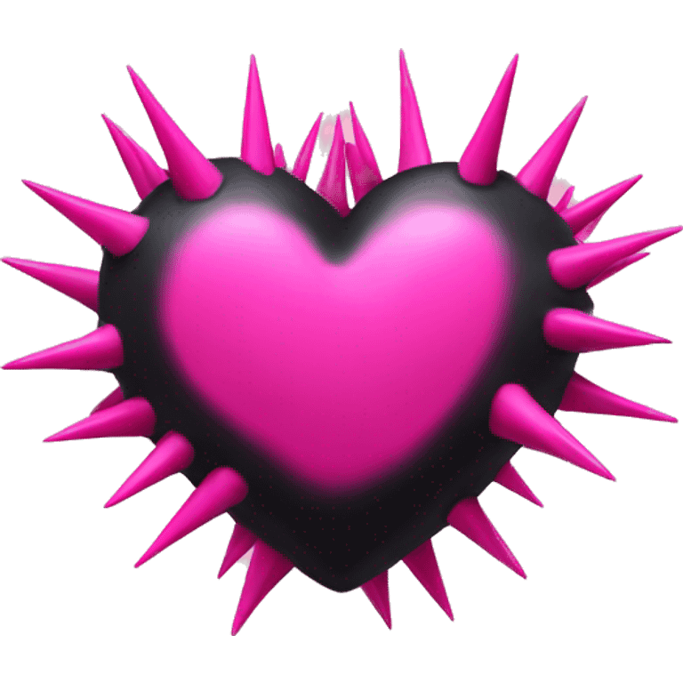 Black heart w pink spikes  emoji