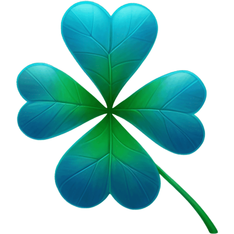 Four leaf blue clover emoji