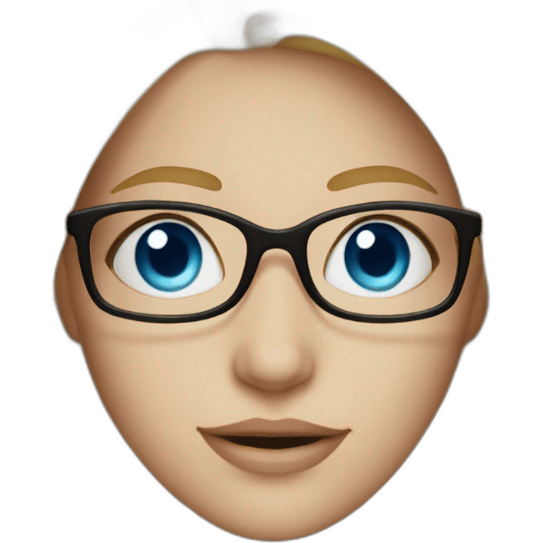 A blonde Girl with Blue eyes and glasses emoji