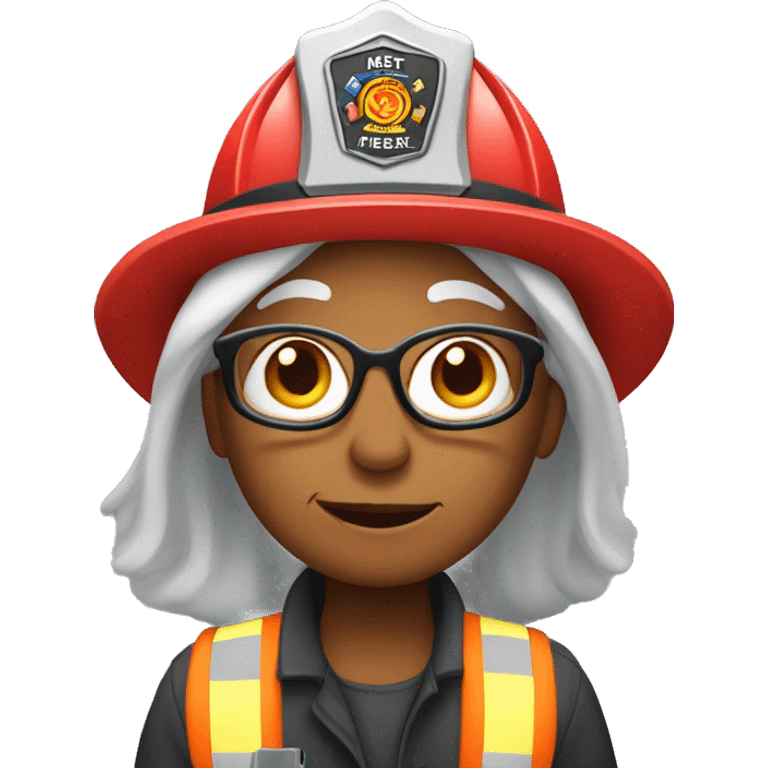 Grandma with firefighter hat emoji