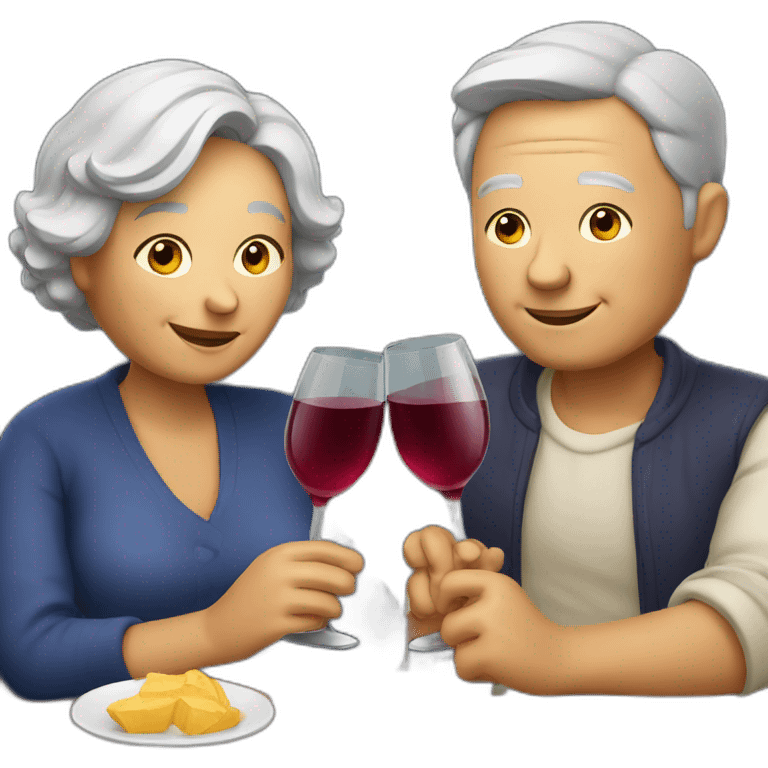 old couple drinking wine emoji