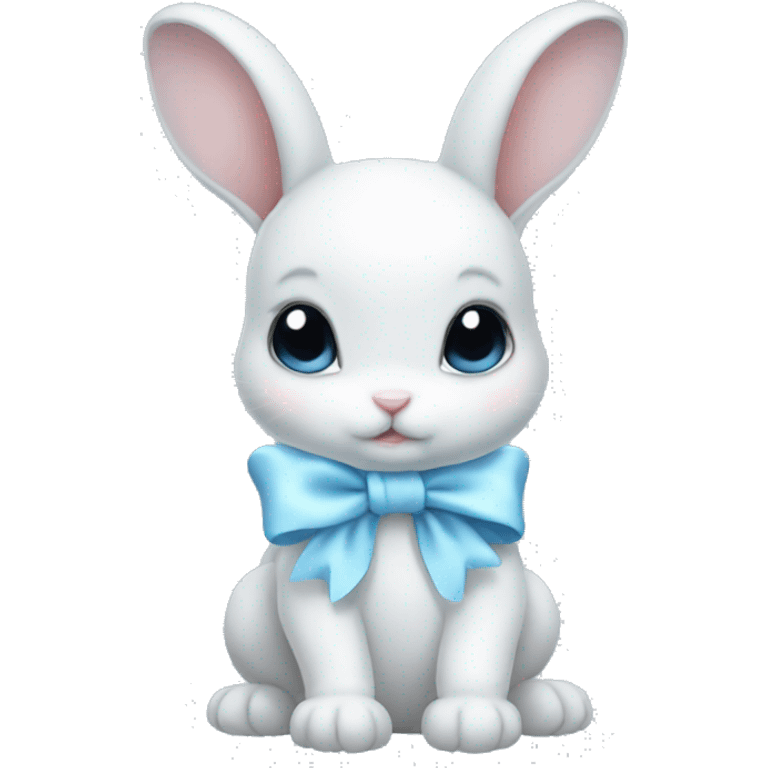 baby bunny baby blue bow emoji