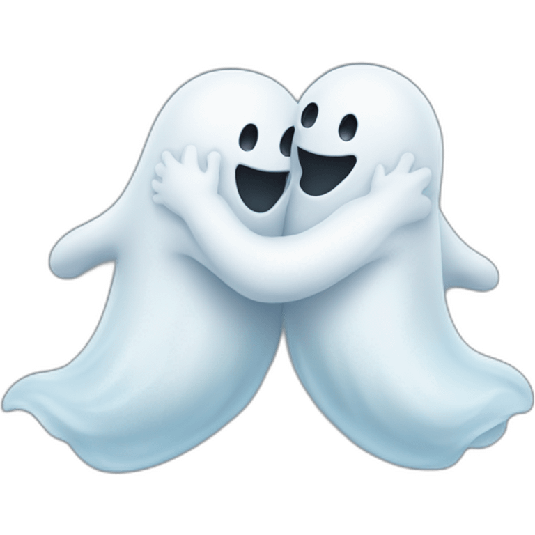 two hugging ghosts emoji