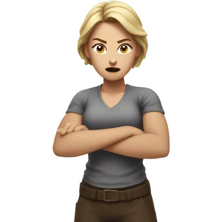 White woman ready to fight emoji