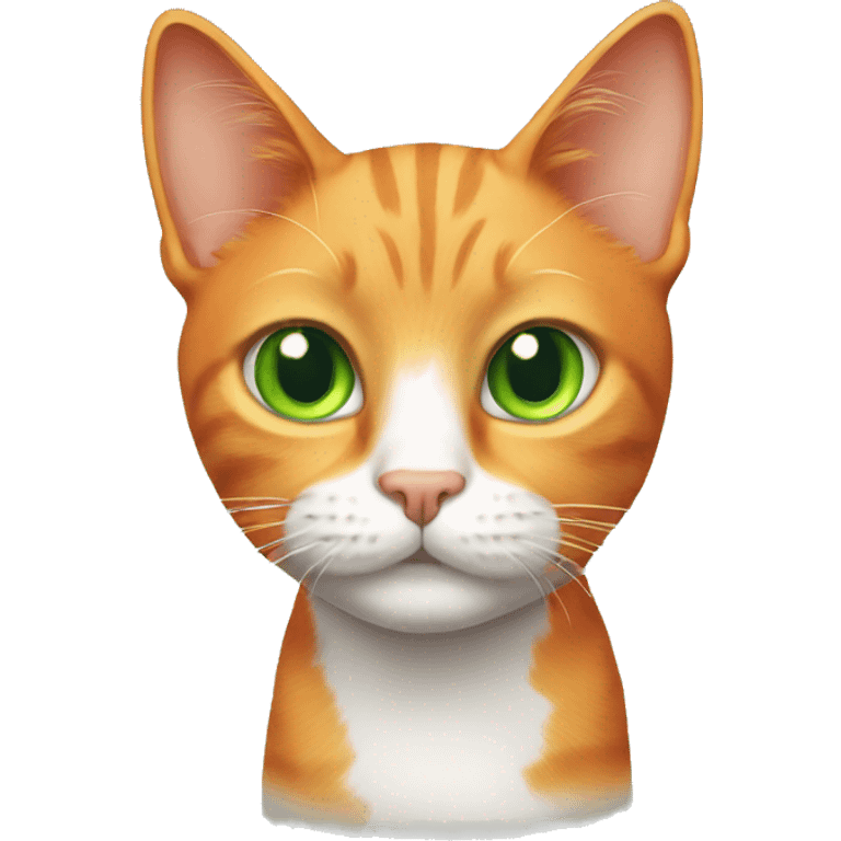 skinny orange cat with green eyes emoji