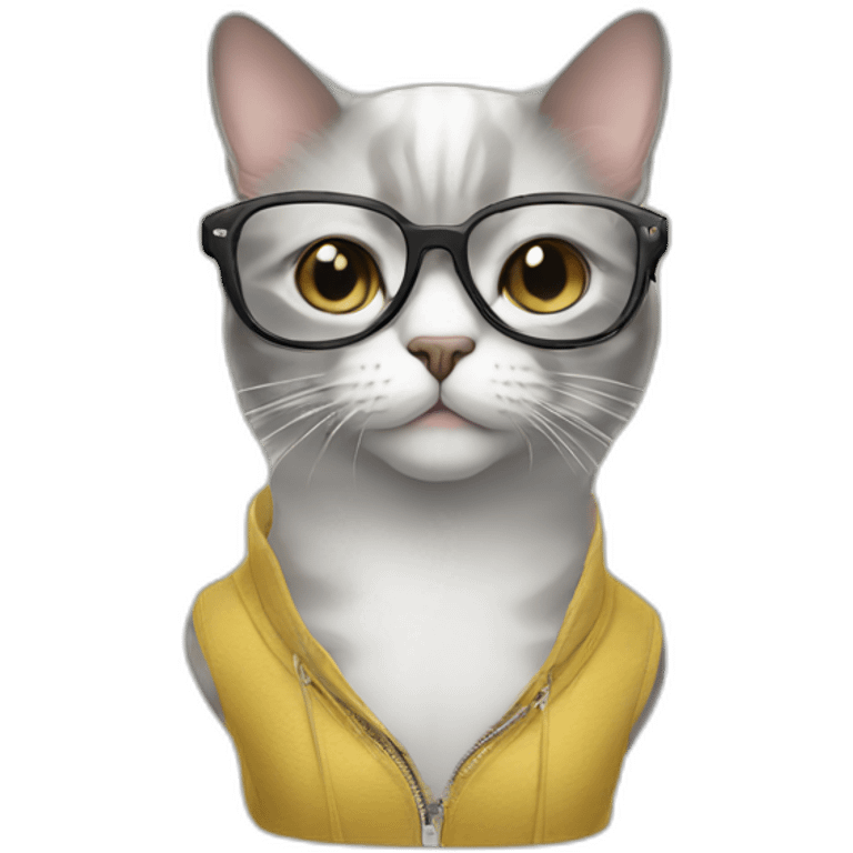 Cat in fashion glasses emoji