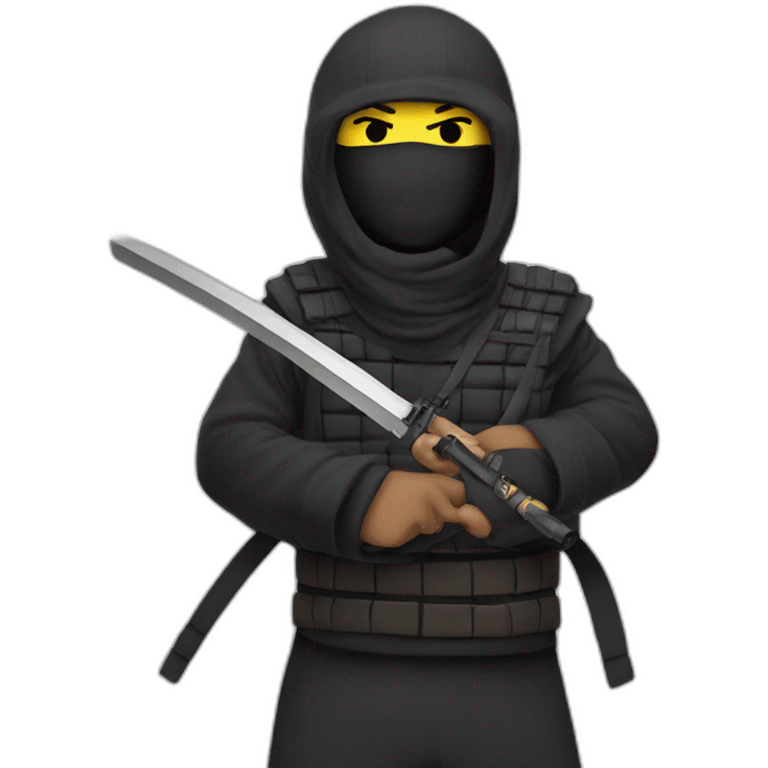 ninja with a gunin his hand emoji