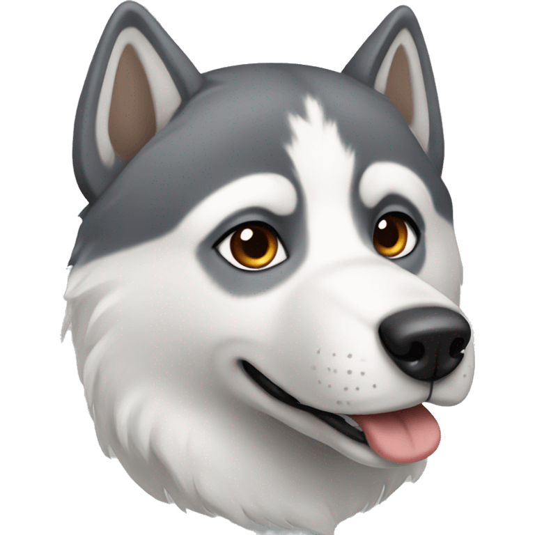 Husky White and grey with brown eyes  emoji