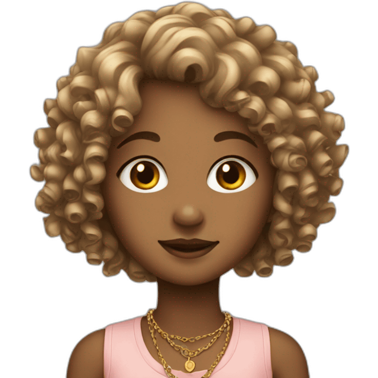 curly-haired girl with necklace emoji