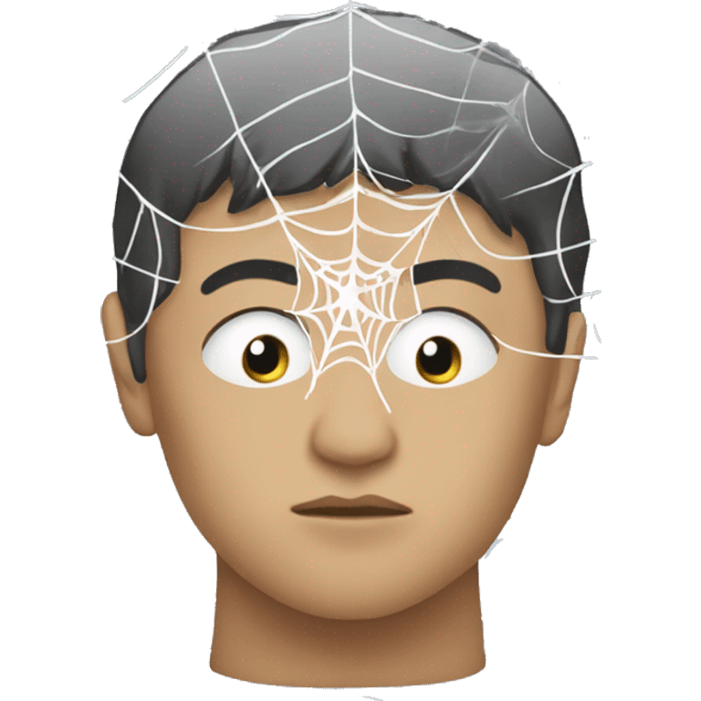 Inside head with spider web emoji