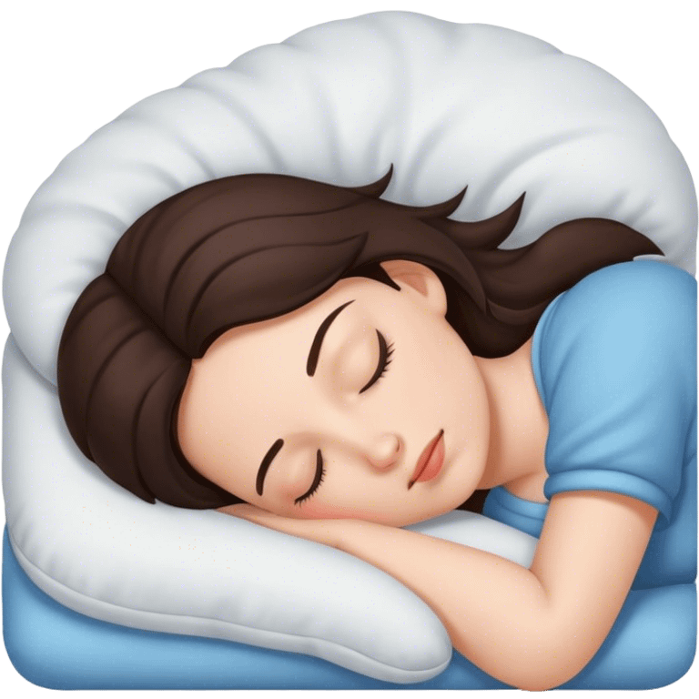 Brunette girl sleepin emoji