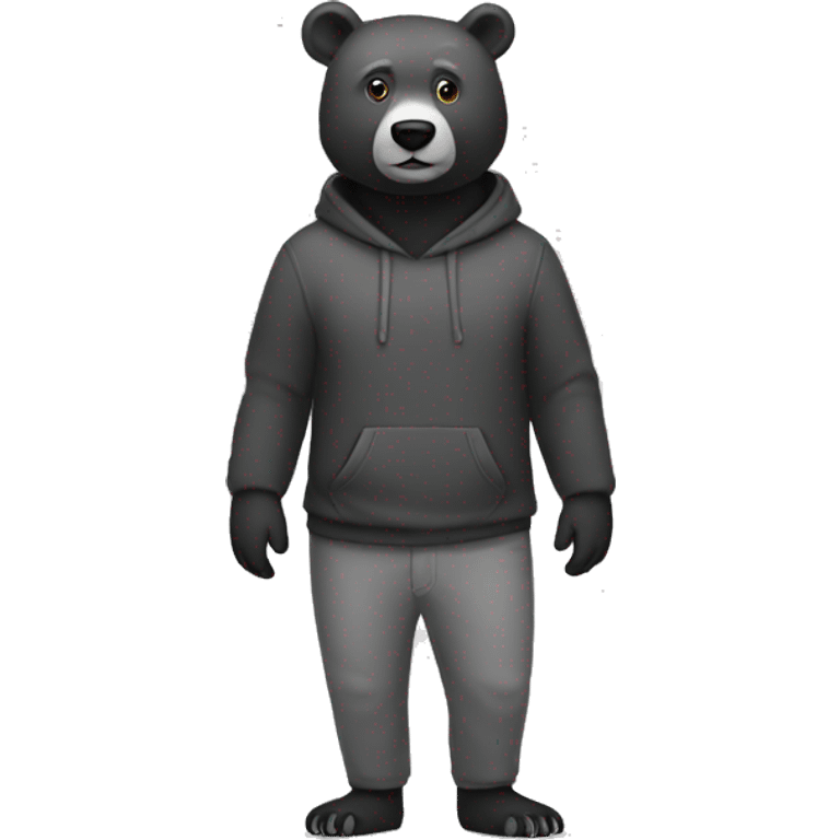 black and grey bear full body emoji