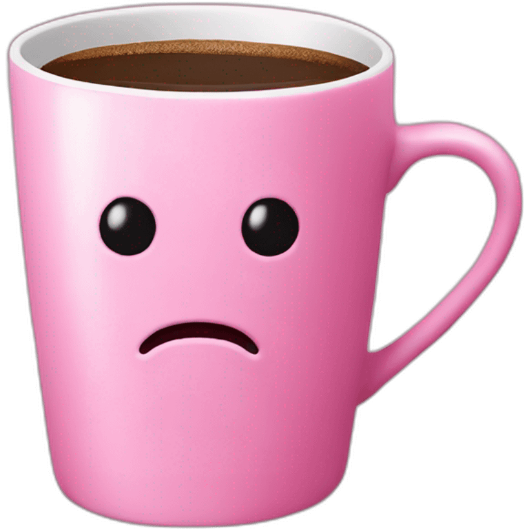 Pink mug with the sentence "hot coffee hot ideas emoji