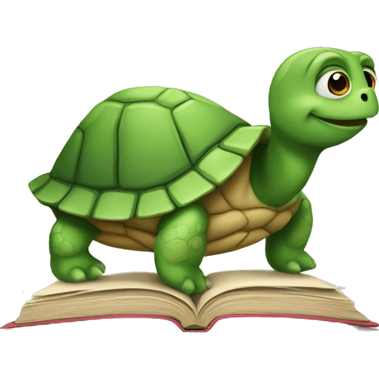 Turtle read book emoji