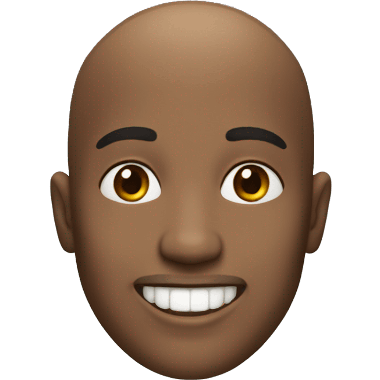 create ligh skin , bald, black man, smling, show teeths emoji