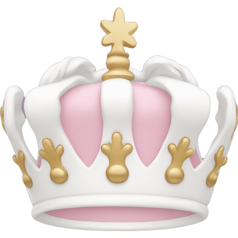 White and pastel pink crown emoji