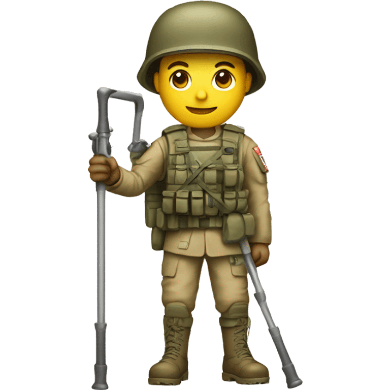 soldier with a crutch emoji