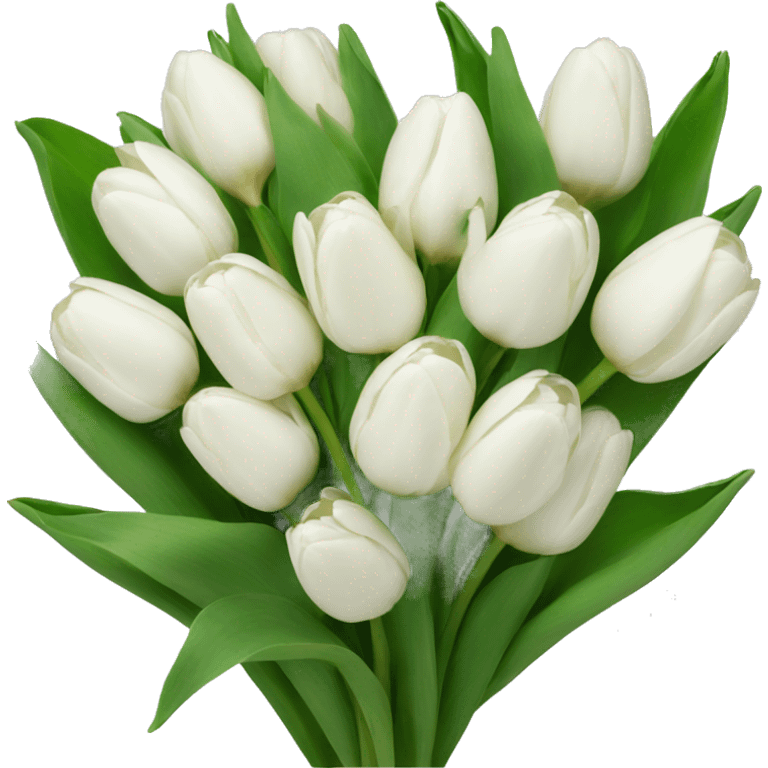 bouquet of white tulips emoji