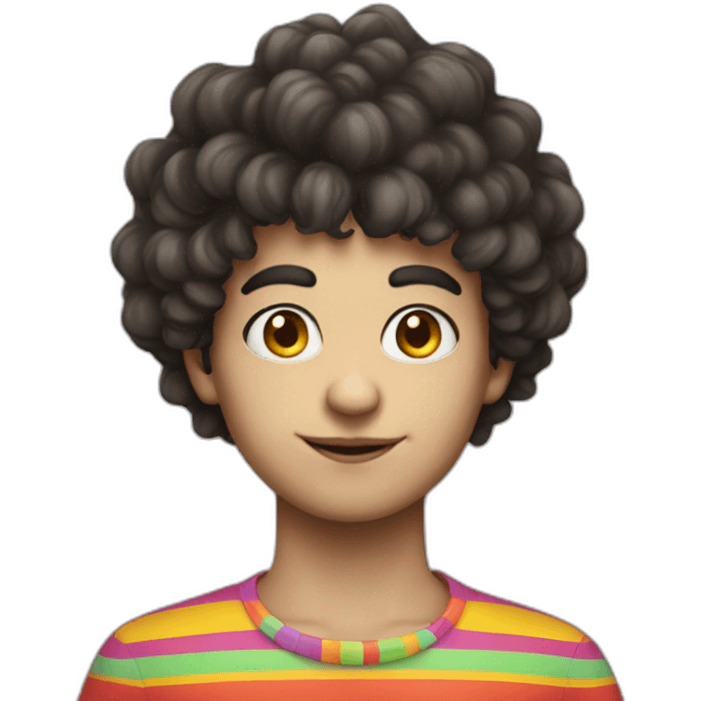 Brunette boy in clown wig  emoji