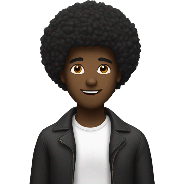 A black dude with a Afro emoji