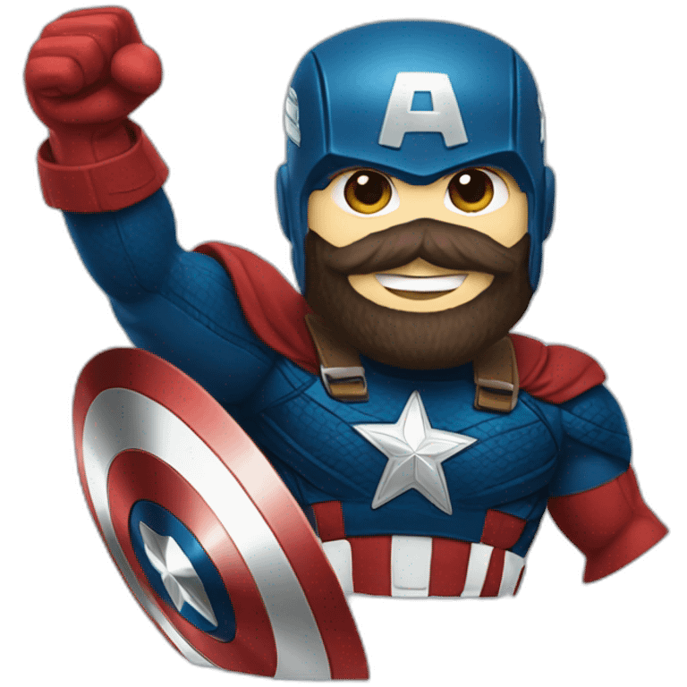 Bearded Captain america thumb up emoji