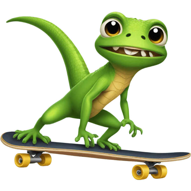 lizard skateboarding  emoji