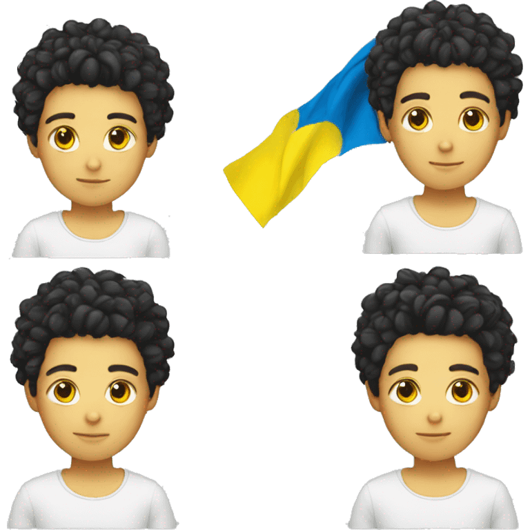 boy wich hair black and wich flag ukraine emoji