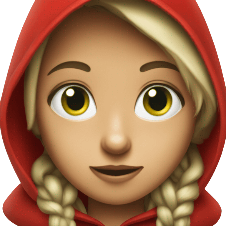 Red riding hood with very green eyes emoji