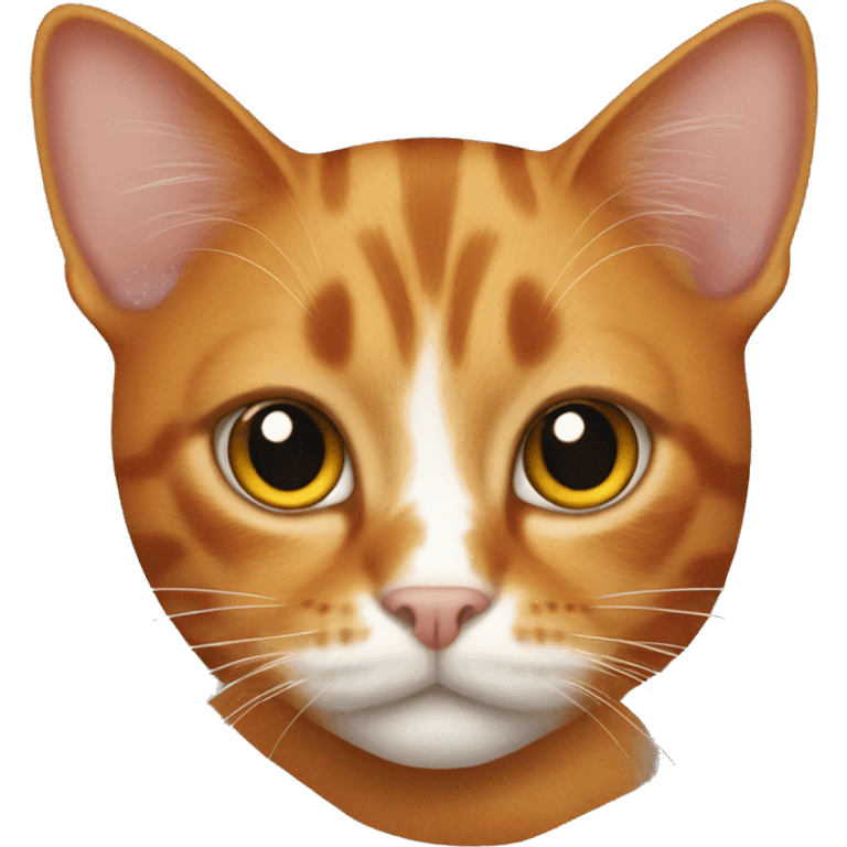 ginger checkered cat with brown eyes emoji