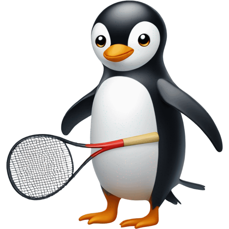 Penguin with badminton racket emoji