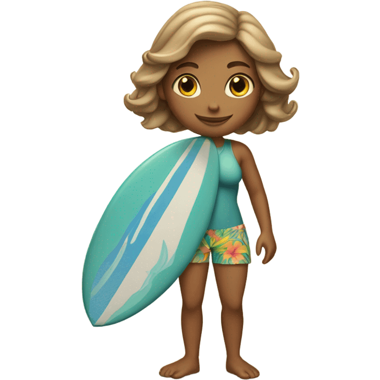 Surfer girl with a headset emoji