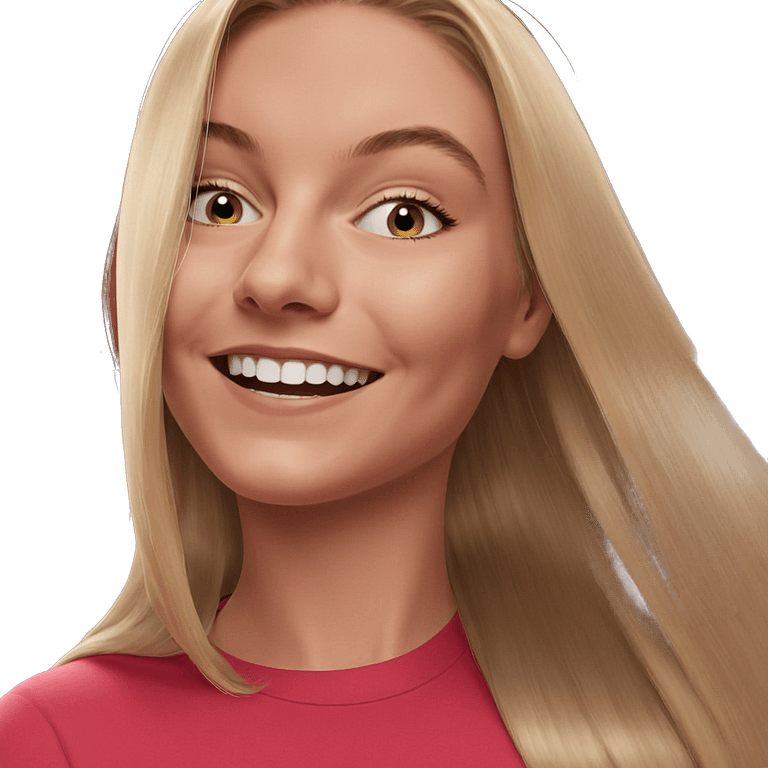 smiling blonde girl portrait emoji