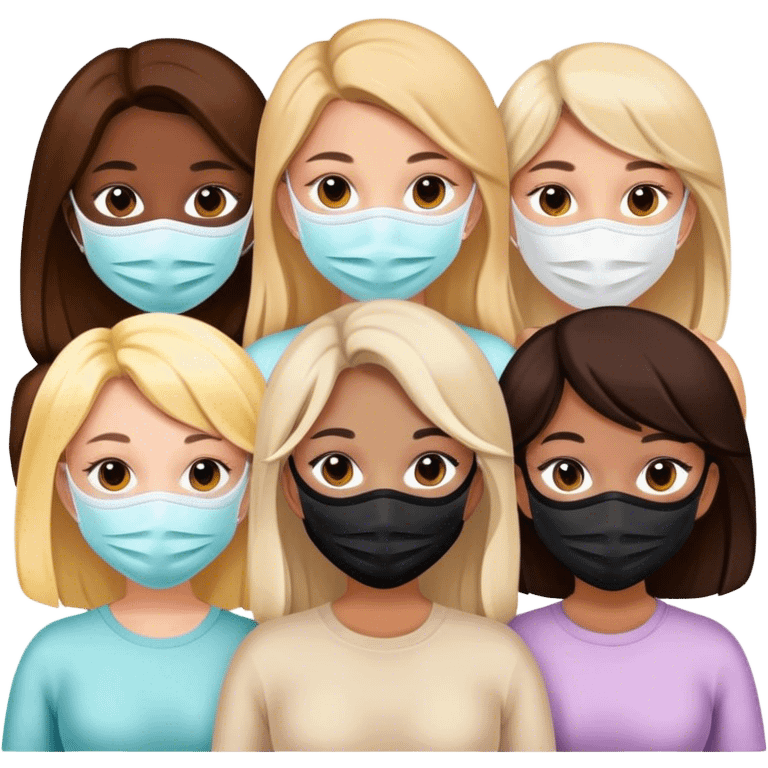 Chicas con mascarillas emoji