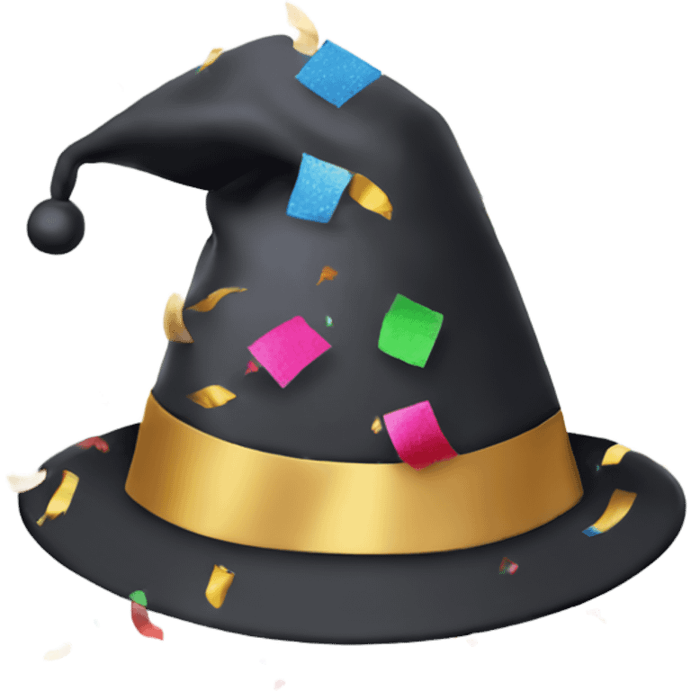 New year hat with confetti emoji