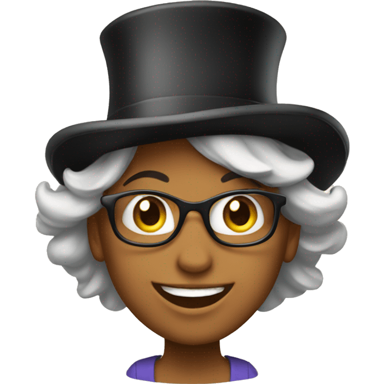 happy woman with tophat emoji