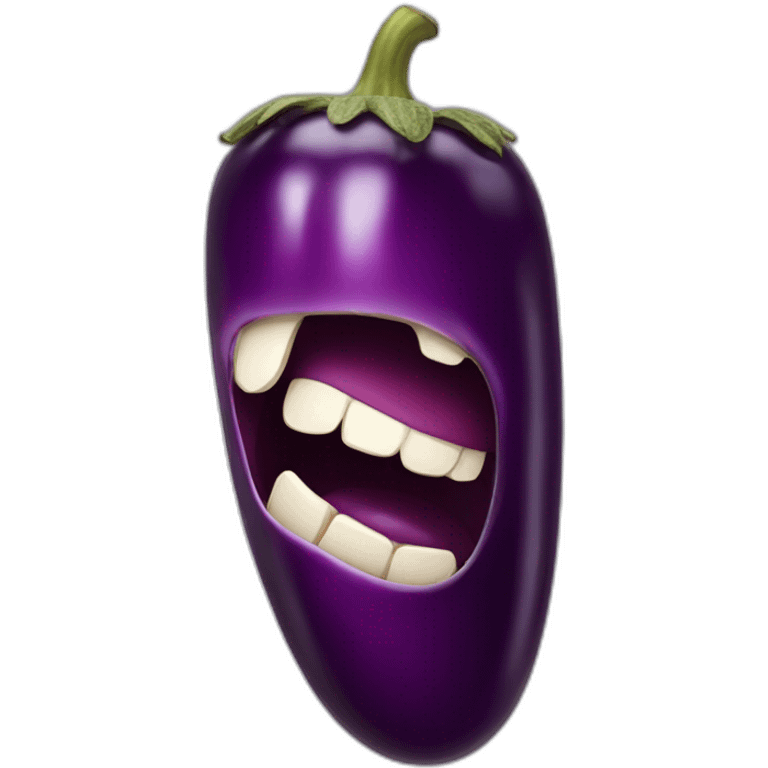 Aubergine mouth wide open emoji