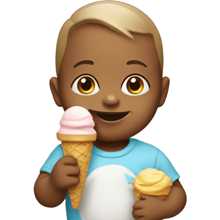 Baby with icecream emoji