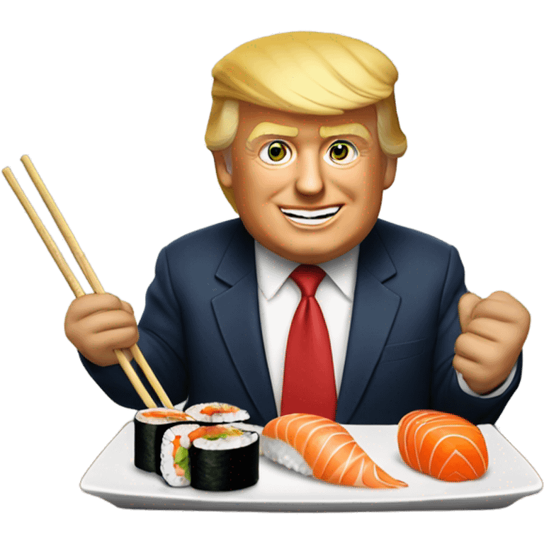 Donald trump eating sushi  emoji