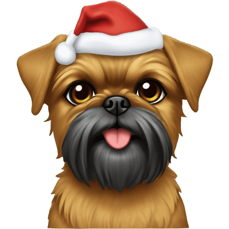 brussels Griffon Christmas hat  emoji