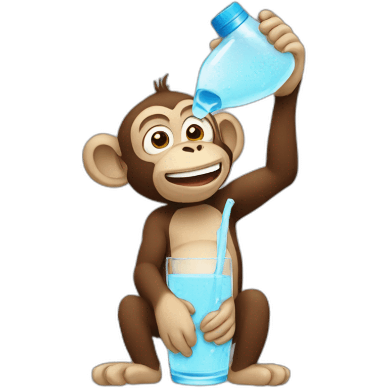 Monkey trink water emoji