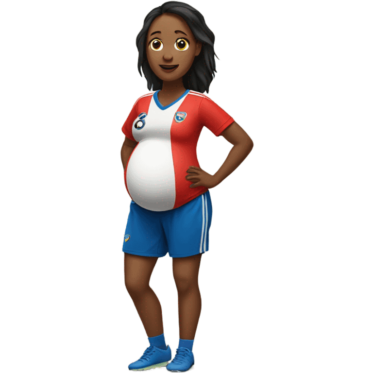 pregnant woman with soccer top emoji