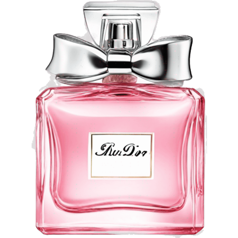 Light pink Miss Dior perfume with bow emoji