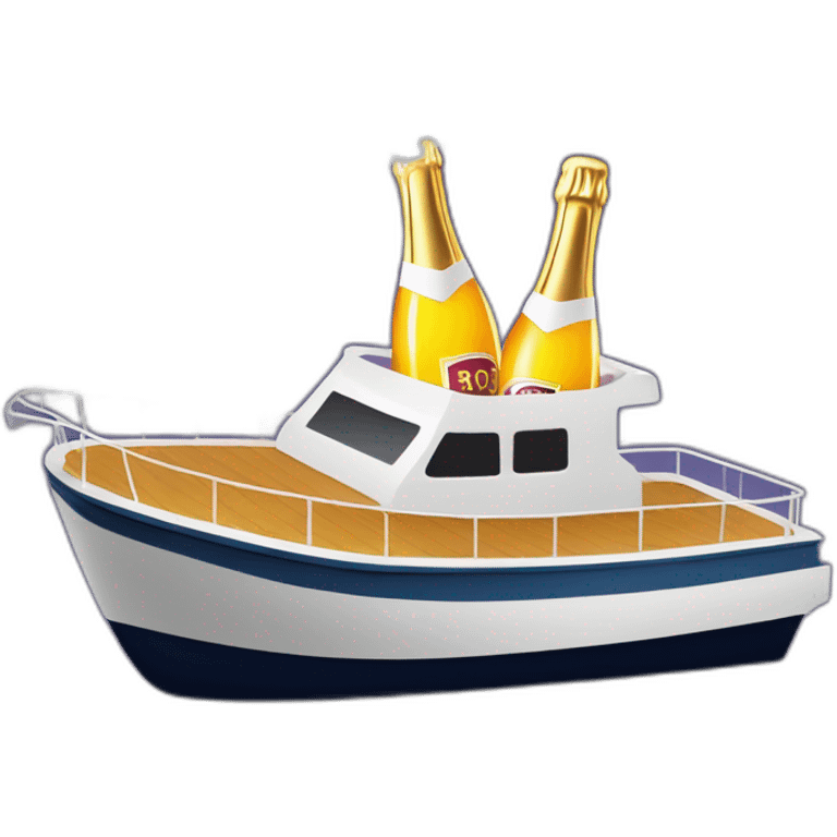 champagne boat in a nightclub with pyro emoji