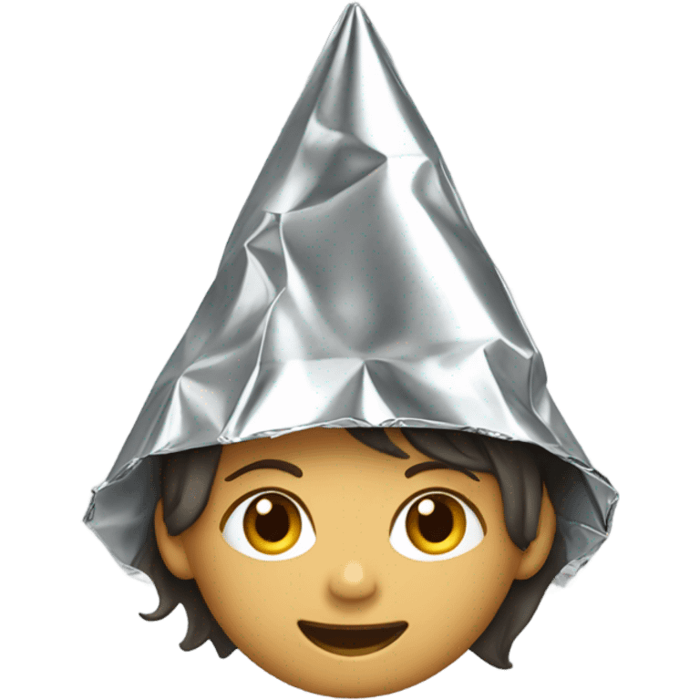 crunched pointy tin foil hat girl emoji