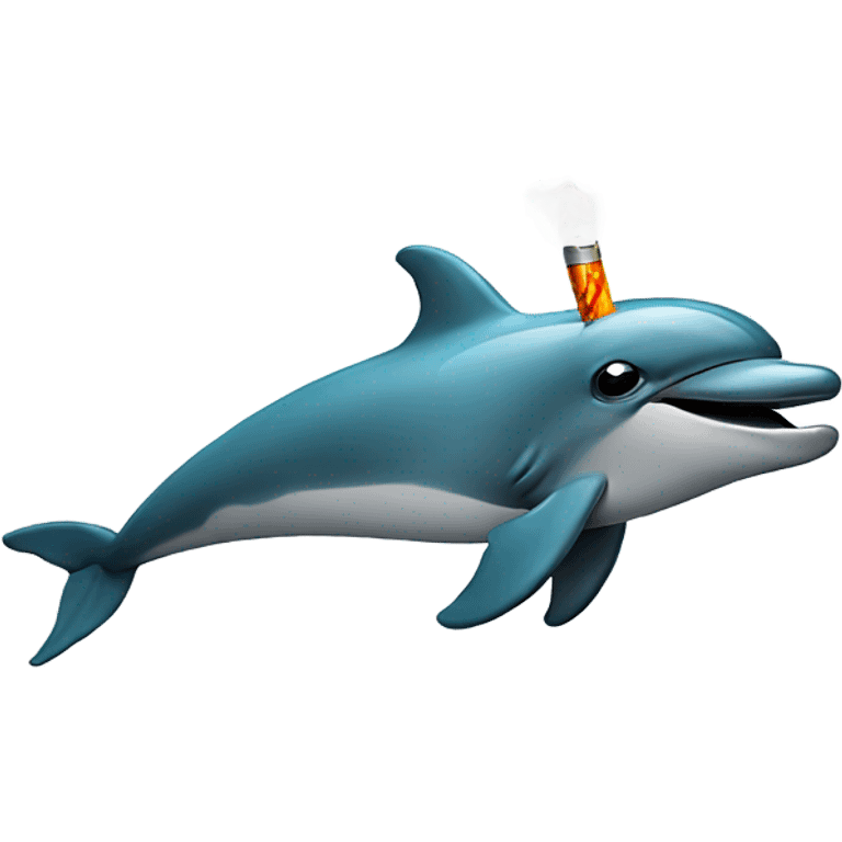 a dolphin smoking a cigarette  emoji