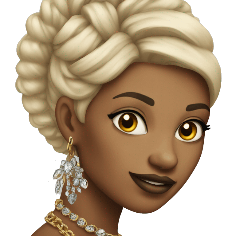 woman with jewelry and tattoo emoji