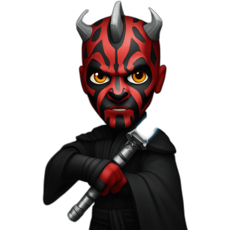 Darth Maul full body with lughtsaber emoji