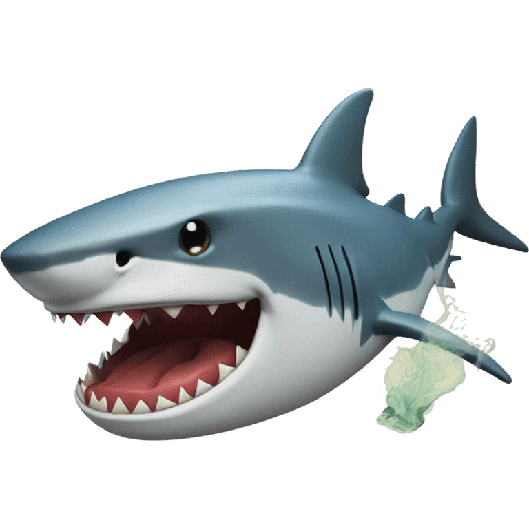 A shark smoking dank emoji