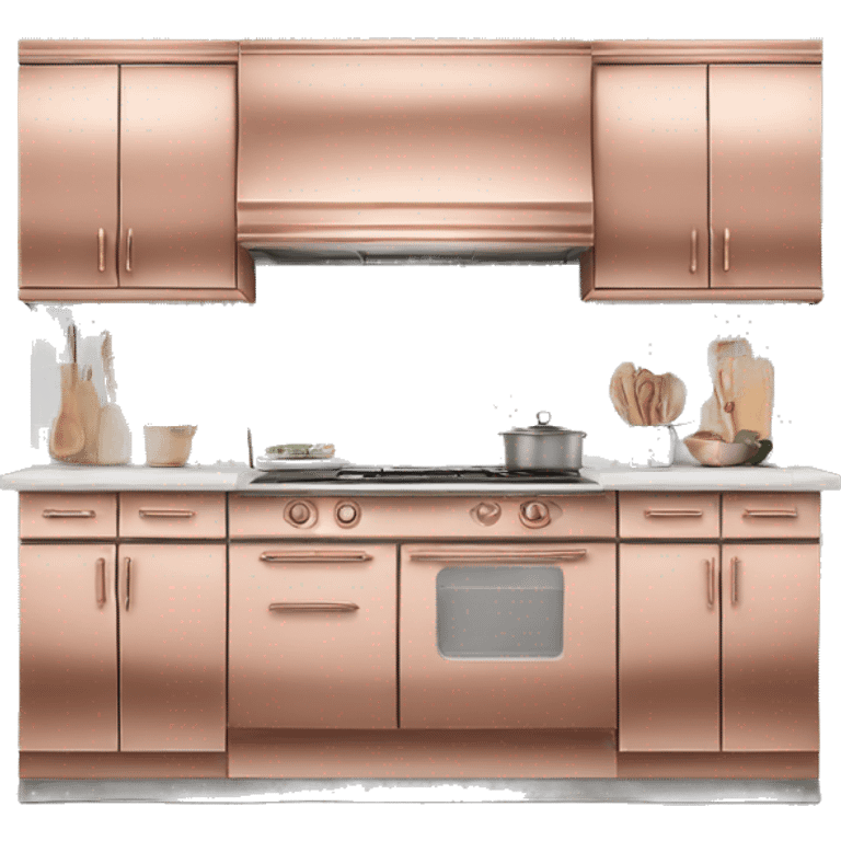 Realistic rose gold front facing kitchen. emoji